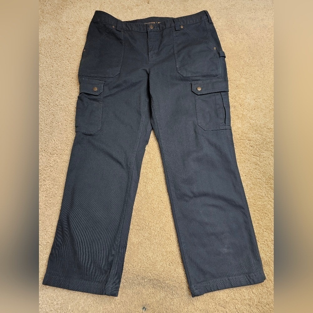 Duluth Trading DuluthFlex Fire Hose Slim Leg Cargo Pants 14x29 Navy Hiking Pants